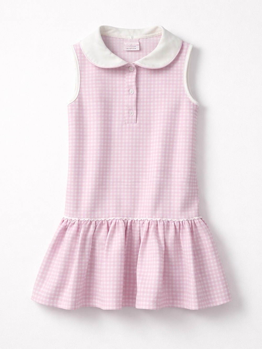 Stitchy Fish pink and white gingham performance dress size 4T